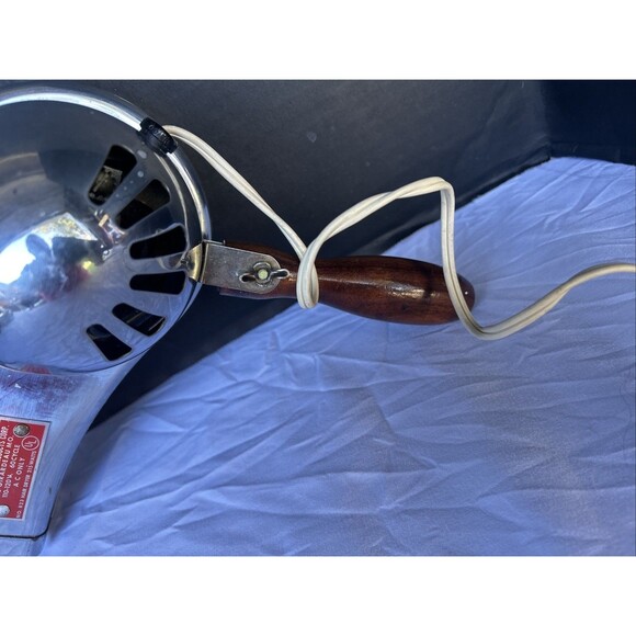 1950S SUPERIOR ELECTRIC PRODUCTS CHROME HAIR DRYER #823 W/STAND TESTED &WORKS - Picture 3 of 5
